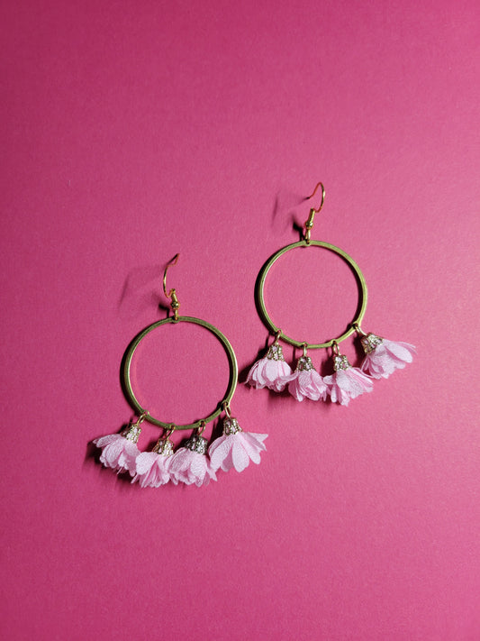 Boucles d'oreilles florales bucoliques - ROSE