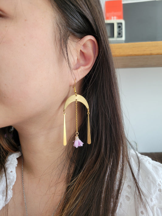 Boucles d'oreilles pendantes florales - ILOHEE