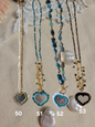 Collier/bracelet brodé main romantique - MIROIR D'AMOUR