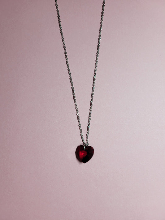 Collier amoureux coeur rouge - MINA