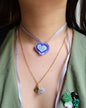 Collier sequin martelé et fleur - NINELLE