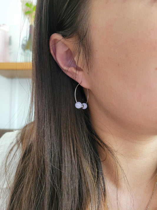 Boucles d'oreilles pierres/perles d'eau - ALYSSA