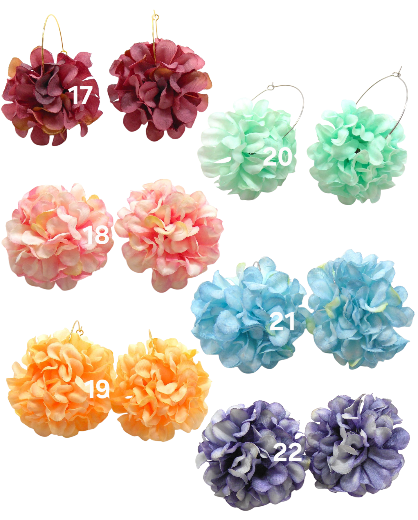 Boucles d'oreilles créoles grandes fleurs - JULIA