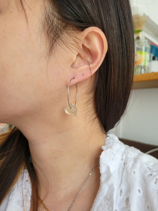 Boucles d'oreilles quartz vert - LEAH