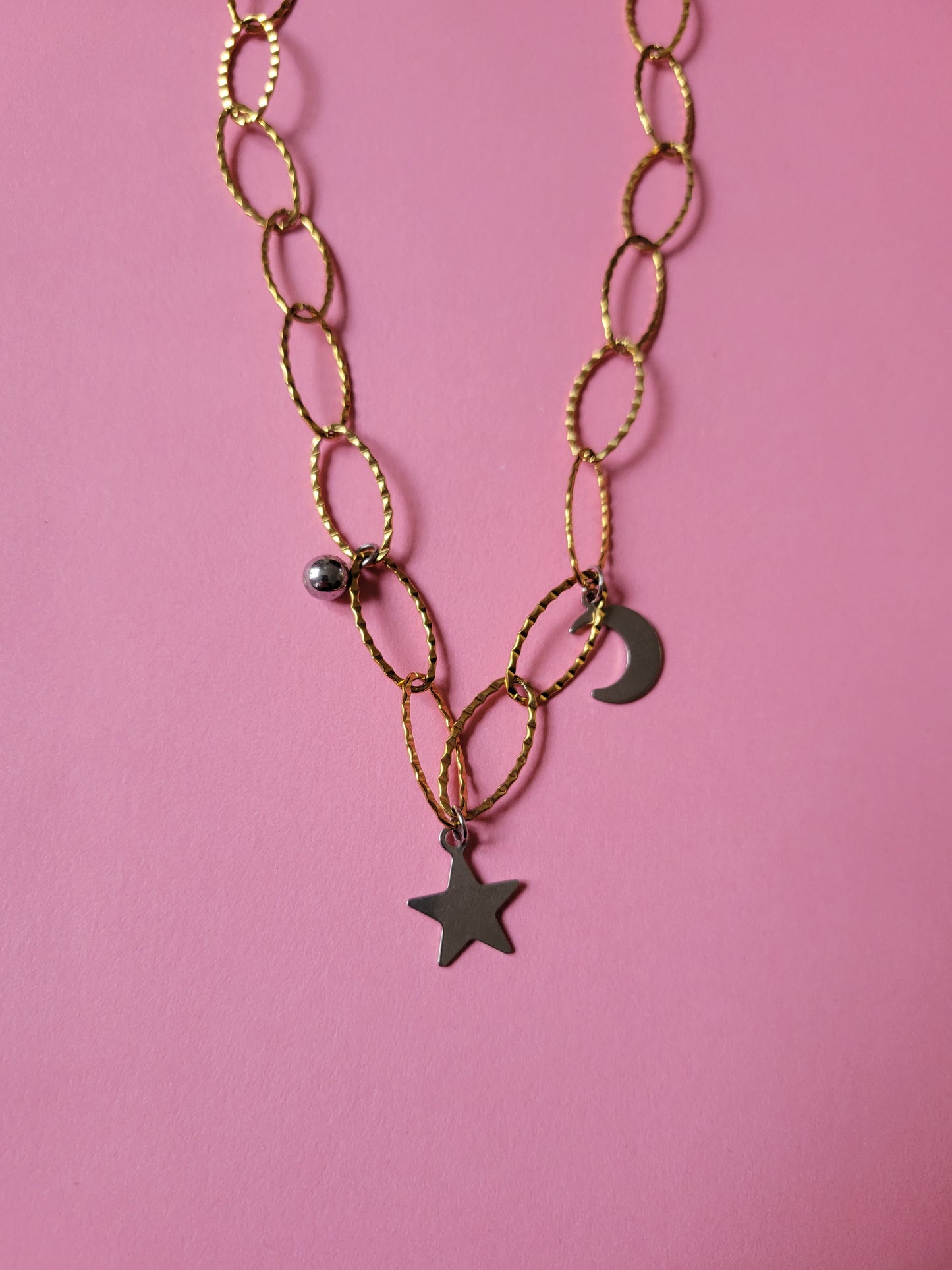 Collier univers galactique argenté/doré - GALAXY