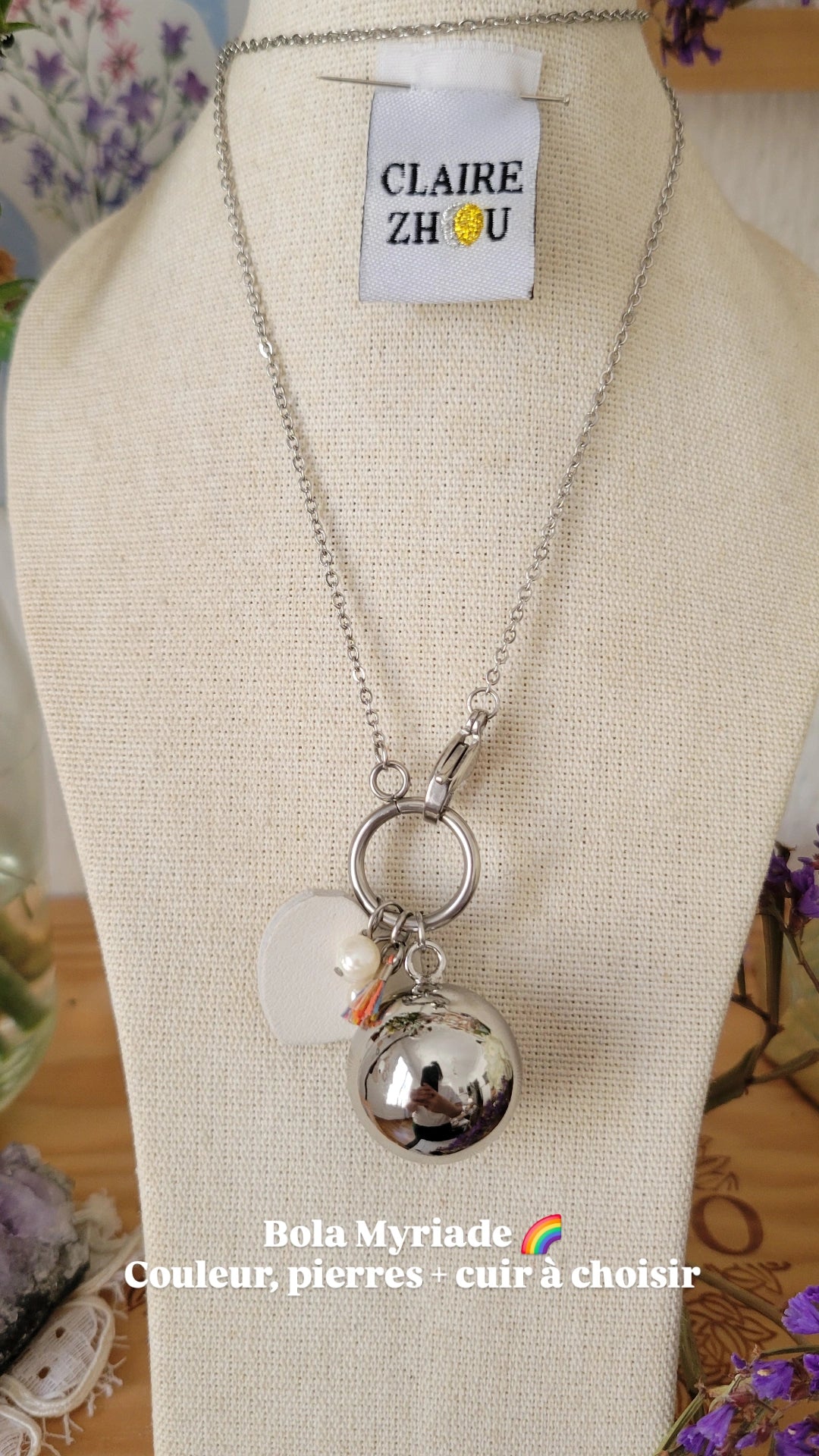 Collier long BOLA de grossesse — MEREVEILLEUSE , bijoux personnalisés et uniques 2026 🤰
