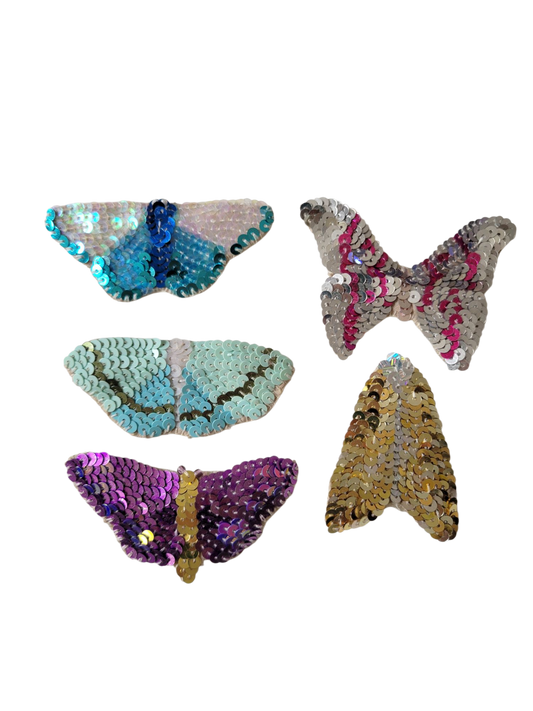 Broche brodée main - PAPILLONS