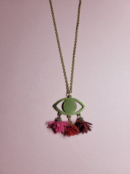 Collier long oeil fleurs - ESIA