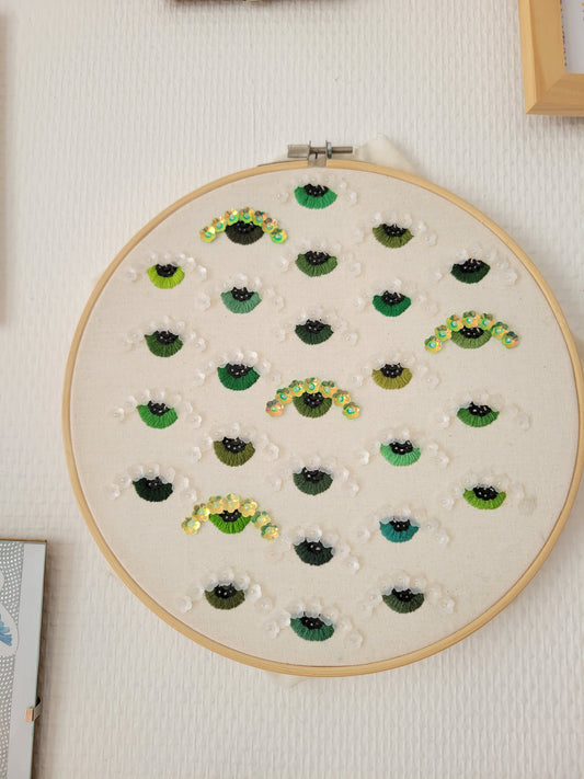Cadre/tableau brodé à la main décoration