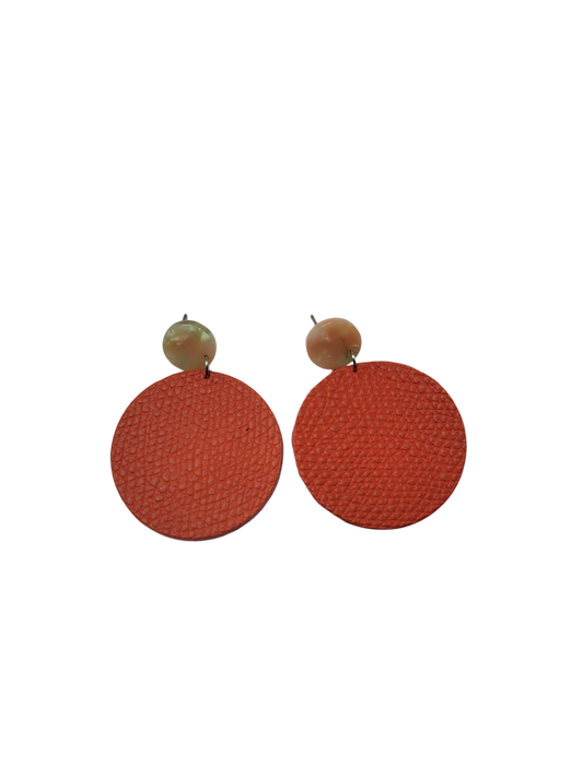Boucles d'oreilles cuir recyclé - Atelier Claire Zhou x 114 Paris