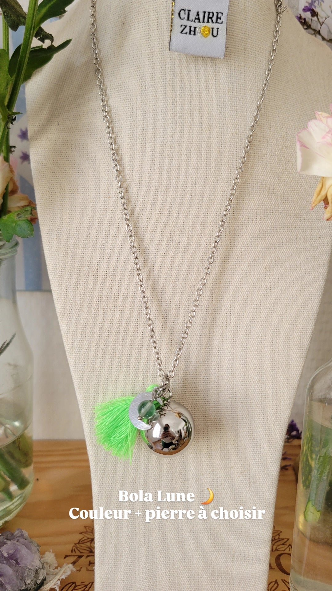 Collier long BOLA de grossesse — MEREVEILLEUSE , bijoux personnalisés et uniques 2026 🤰