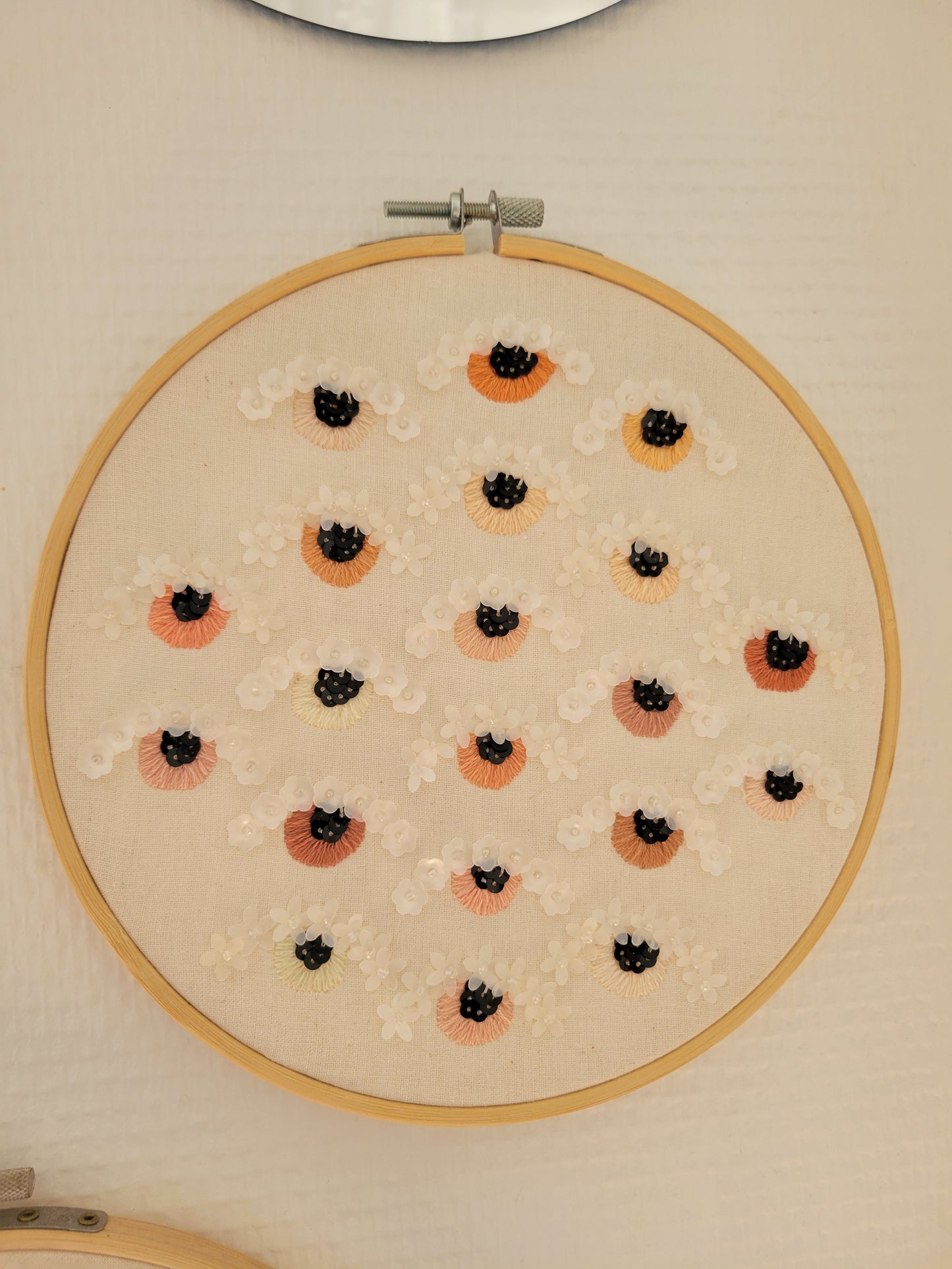 Cadre/tableau brodé à la main décoration