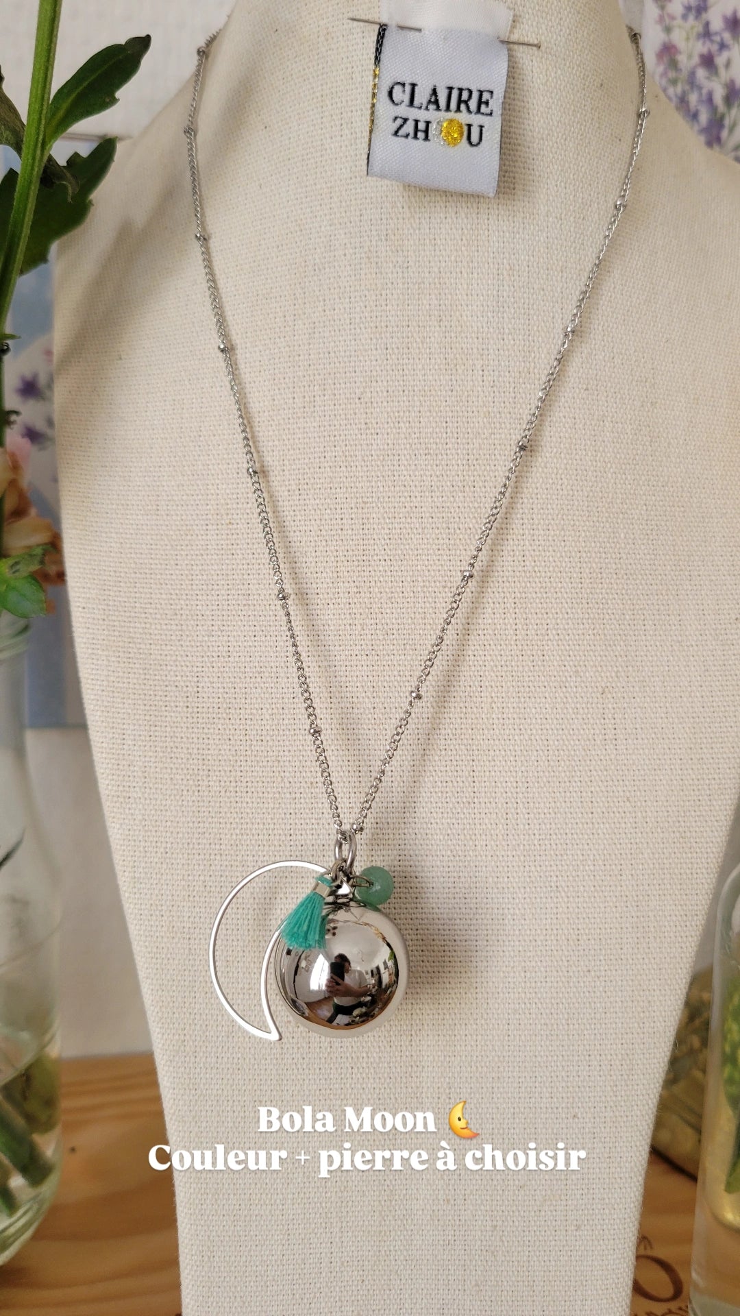 Collier long BOLA de grossesse — MEREVEILLEUSE , bijoux personnalisés et uniques 2026 🤰