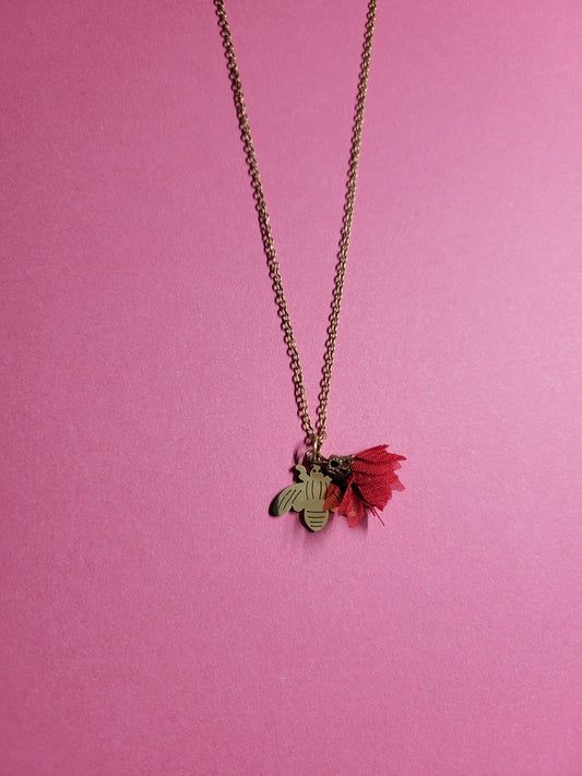 Collier abeille et fleur - ABELINE